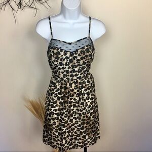 Leopard animal print retro mini dress. Small